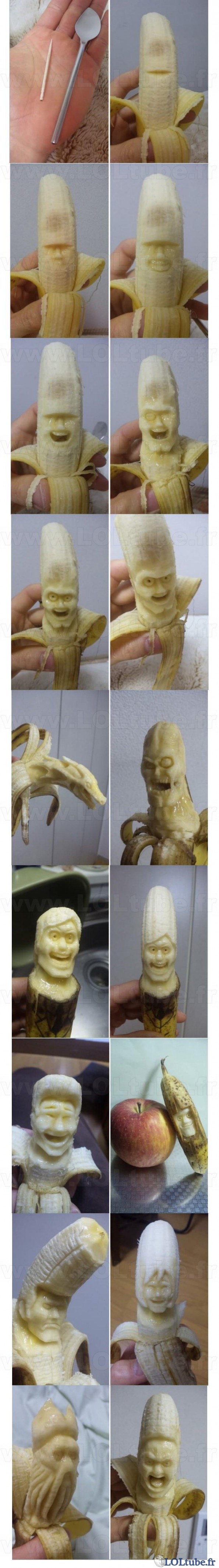 Sculpture sur banane