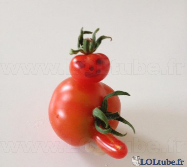 Bonhomme de neige tomate coquin