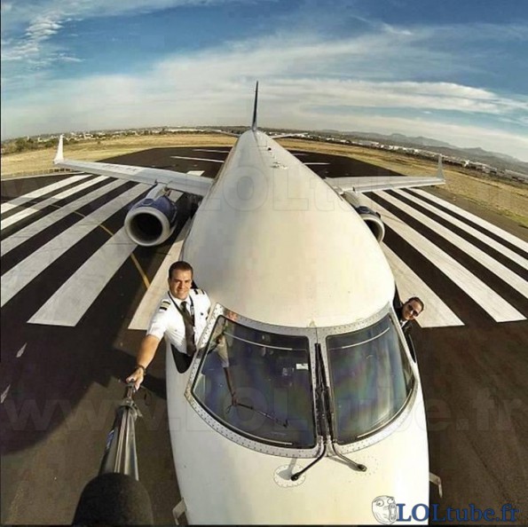 Selfie de pilote d'avion
