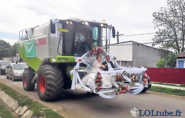 Mariage en tracteur